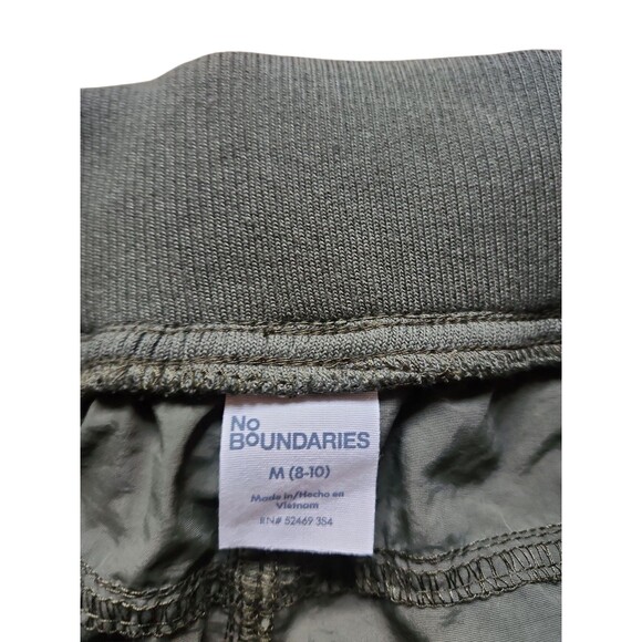 No Boundaries Rib Waist Parachute Cargo Pants Womens M Olive Green Indie Skater - Picture 3 of 9